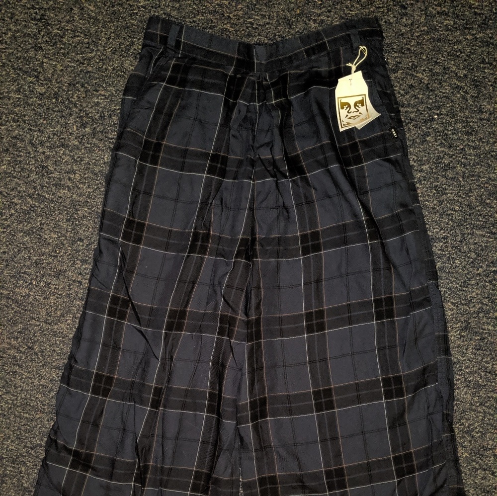 Women's Obey plaid wide leg pants